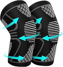 CTHH 2 Pack Knee Braces for Knee Pain Men & Women- Best Knee Compression Knee Sleeves Support for Running, Working out, Meniscus Tear,ACL,Arthritis, Joint Pain Relief