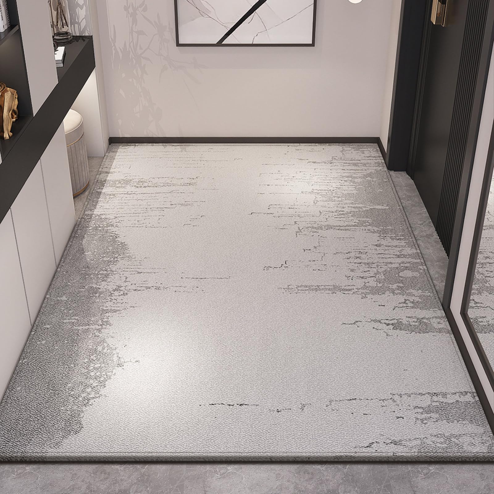Felpudo Entrada Casa 90x150 Plomo Gris Patrón Felpudo Exterior Antideslizante Lavable Felpudos para Pasillo Cocina Puerta Jardín Decoración Alfombrilla para Entrada