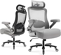 Vista 11 de Silla de oficina grande y alta de 600 libras, silla de computadora ejecutiva resistente con brazos abatibles 3D, ruedas grandes, silla de escritorio
