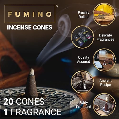 Miniatura 2 de Fumino Autumn Breeze - Conos de incienso fresco, 20 por caja, fragancia de aroma Masala Agarbatti Joss para relajación y meditación, decoración del