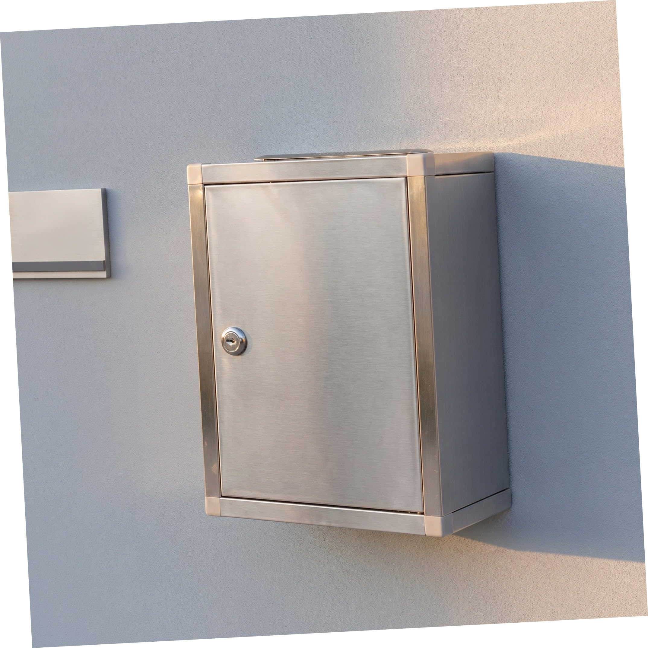 Buzón de Sugerencias de Acero Inoxidable Plateado para Cartas Exterior | Cerradura Integrada, Resistente al Agua Impactos, para Aulas y Sorteos