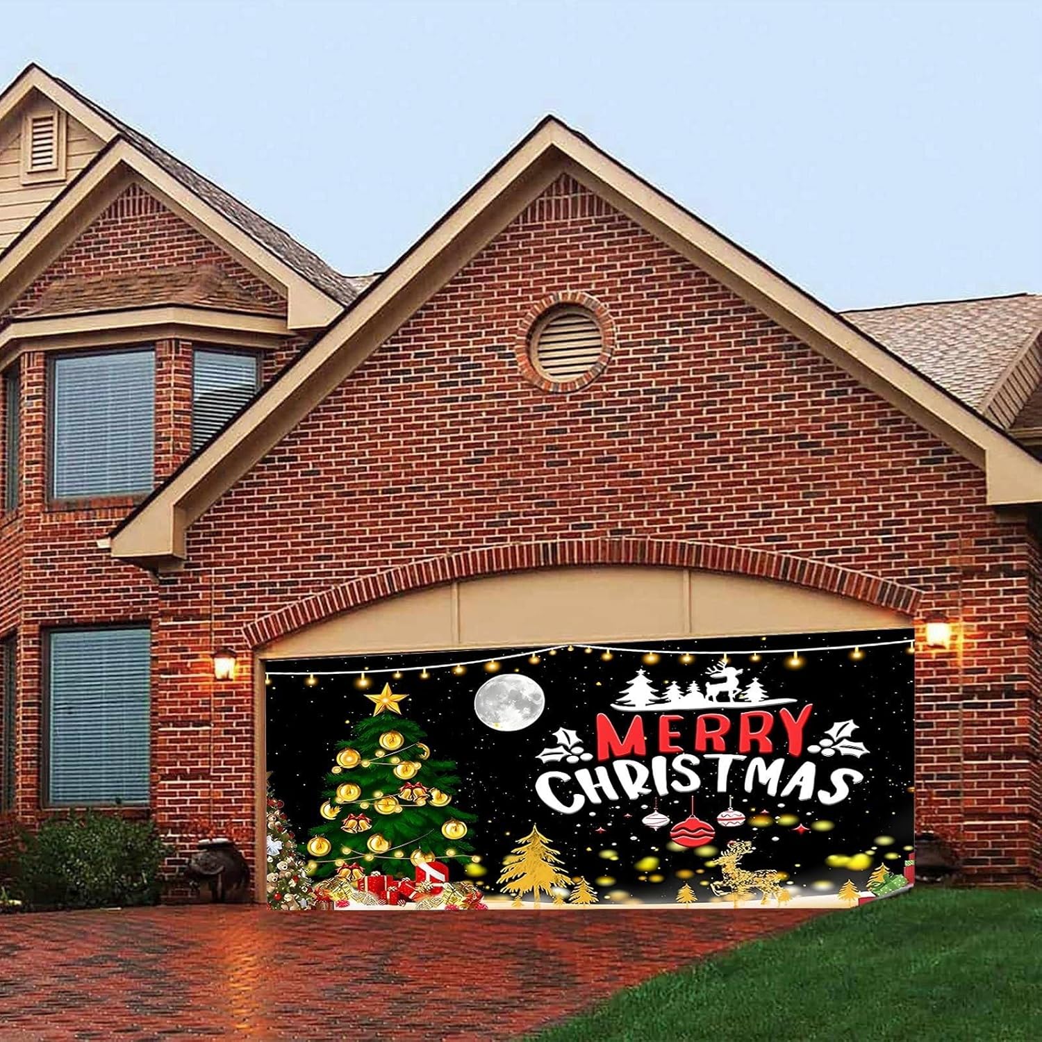 クリスマスホリデーデコレーションガレージドアバナー専用クランプ4個セット お祝いのクリスマス ガレージ バナー – ガレージに楽しい休日を4