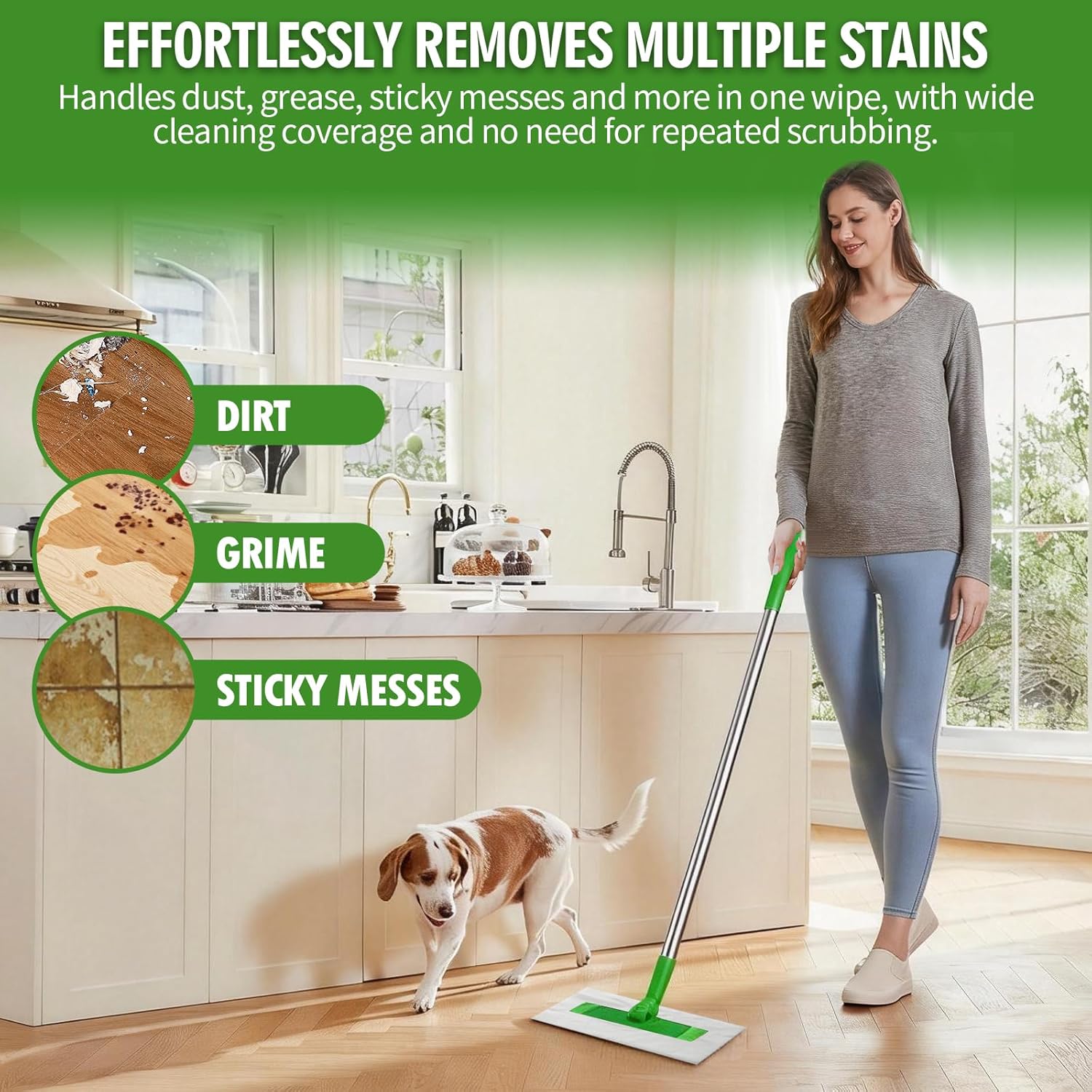36 Count Heavy Duty Wet Pad Refills, Compatible with Swiffer Sweeper Mop & Clorox Mop, Disposable Unscented Wet Mopping Cloths for Multi-Surface Floor Cleaning
