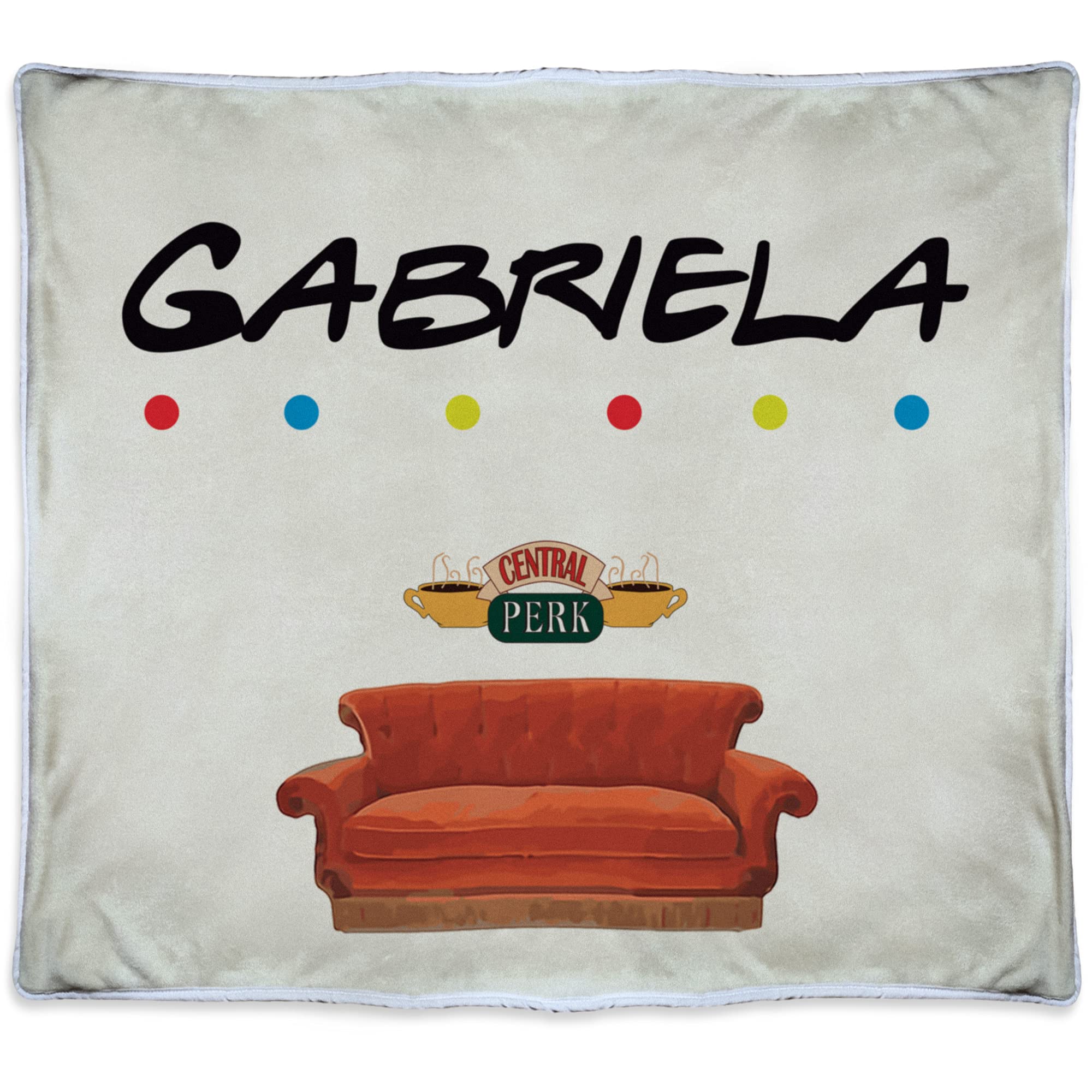 Manta Friends Personalizada con Nombre/Texto. Varios Tamaños. Regalos Frikis Personalizados. Manta Polar Personalizada. 600gr/m². Tejido Certificado Oeko-Tex. 125x140cm. Manta Cálida Friends