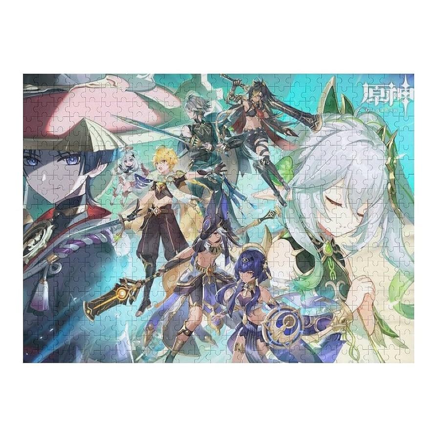 【原神グッズ】鐘離　1000ピースパズル　額縁付き Amazon.co.jp: 原神 鍾離 雷電将軍 ウェンティ ほたる 空