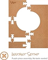 Vista 2 de Viper Defender III Cork Dartboard Surround Reversable Wall Protector, Fits 17.75" and 18" Bristle Dartboards, Compression-Fit Tool-Free Easy