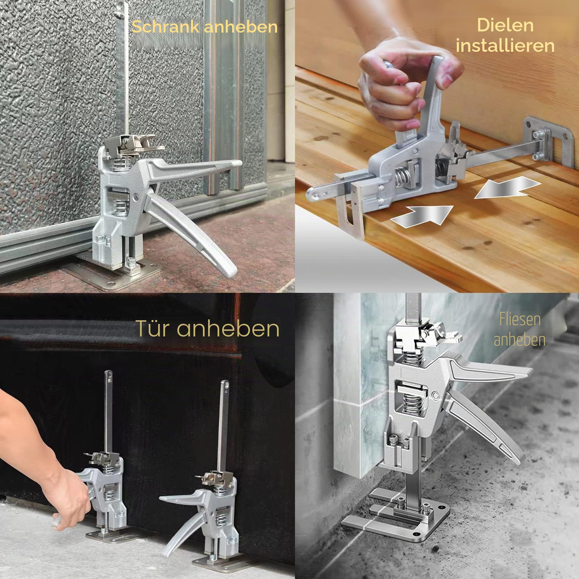 Arbeitssparender Arm, 2-teiliges Arm-Handhebewerkzeug, verlangsamt Wandfliesen-Locator, multifunktionale Höhenverstellung, Hebevorrichtung für Tür, Möbel, Paneele, Schrank, Brettheber