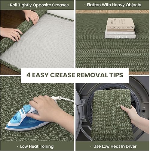 Miniatura 112 de IOHOUZE Alfombra lavable de 4 x 6 pies con parte trasera de goma antideslizante tejida para interiores y exteriores, alfombra para entrada