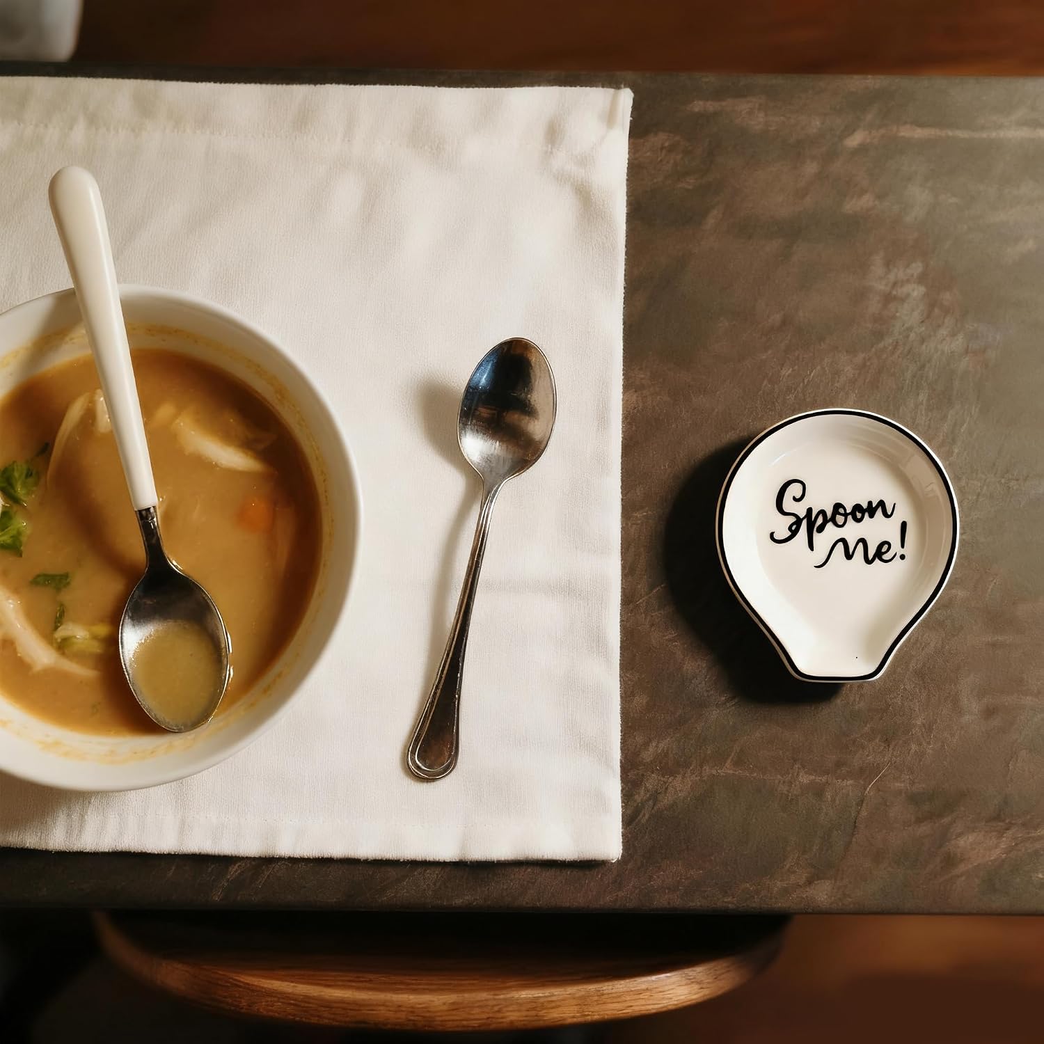 Ceramic Spoon Rest for Stove Top, Coffee Spoon Holder for Kitchen