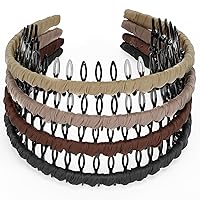 Vista 12 de 4 piezas - Diadema multicolor con dientes de resina protectora - Diadema con peine - Accesorios para el cabello de Beauty hair (Multicolor-No.9)