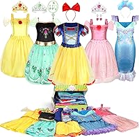 HAMSILY Princess Dress Up Clothes for Girls 3-6: 5 Theme Toddler Costumes with Accessories - Birthday Christmas Gifts