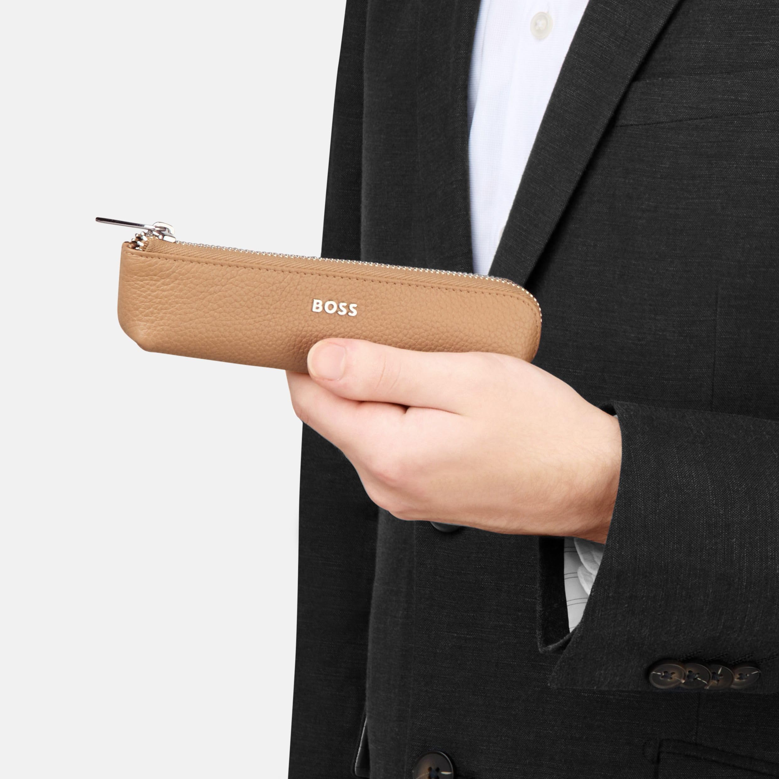 Hugo Boss Etui na przybory piśmiennicze Classic Grained Camel