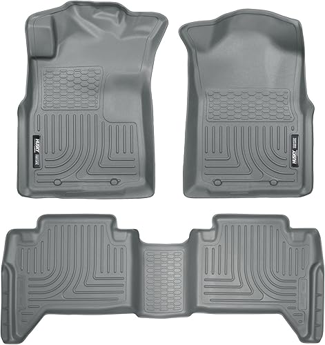 Husky Liners - 98952 tapetes para auto, doble cabina, para diferentes climas, tapetes delanteros y de segundo asiento (cobertura del pozo de los