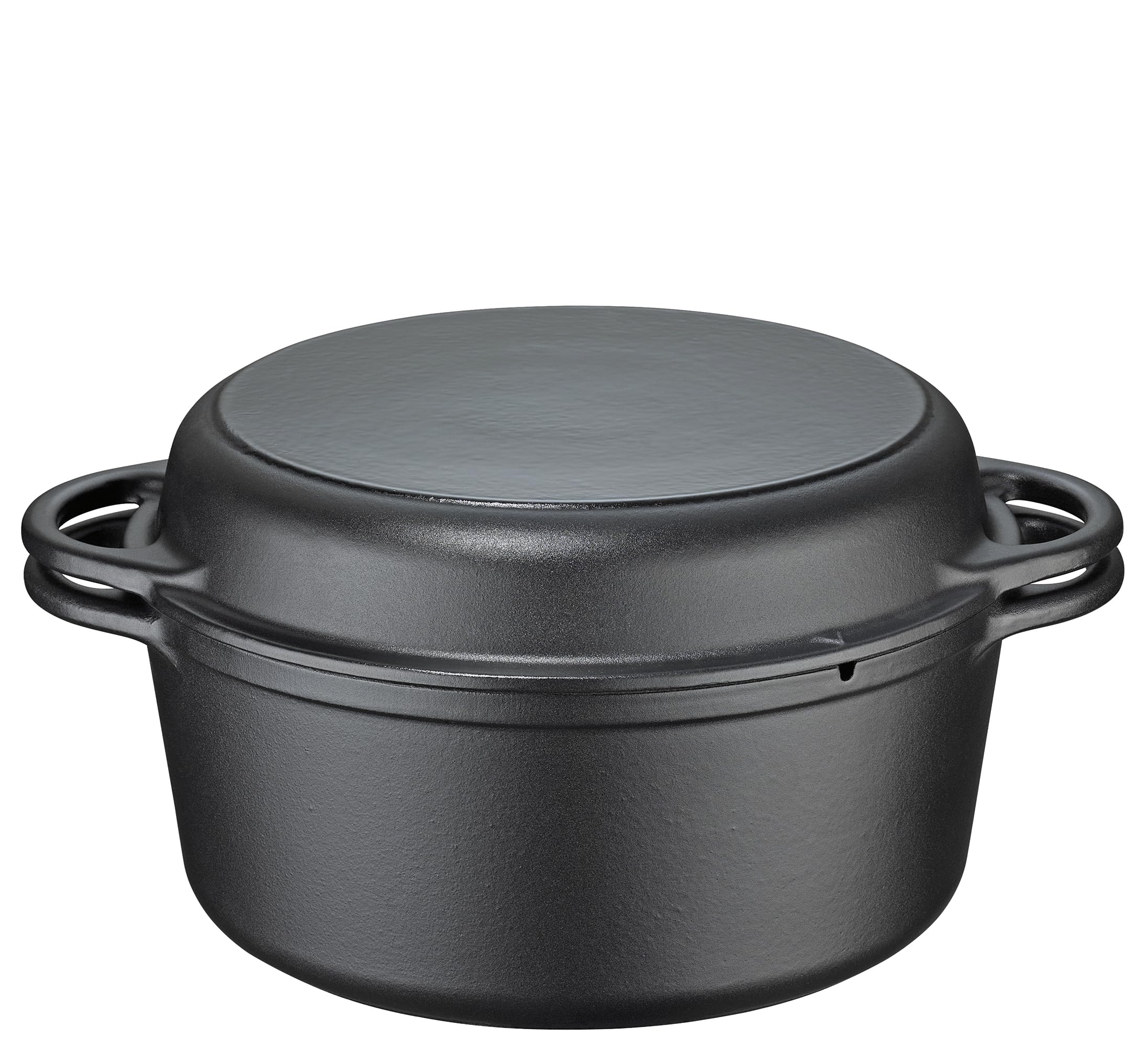 KÜCHENPROFI Schmortopf BBQ 5L, Gusseisen schwarz, 26 cm, Grilldeckel | Bräter, emailliertes Gusseisen, für Grill, Feuerschale, Backofen, alle Herdarten, inkl. Grillpfannen-Deckel