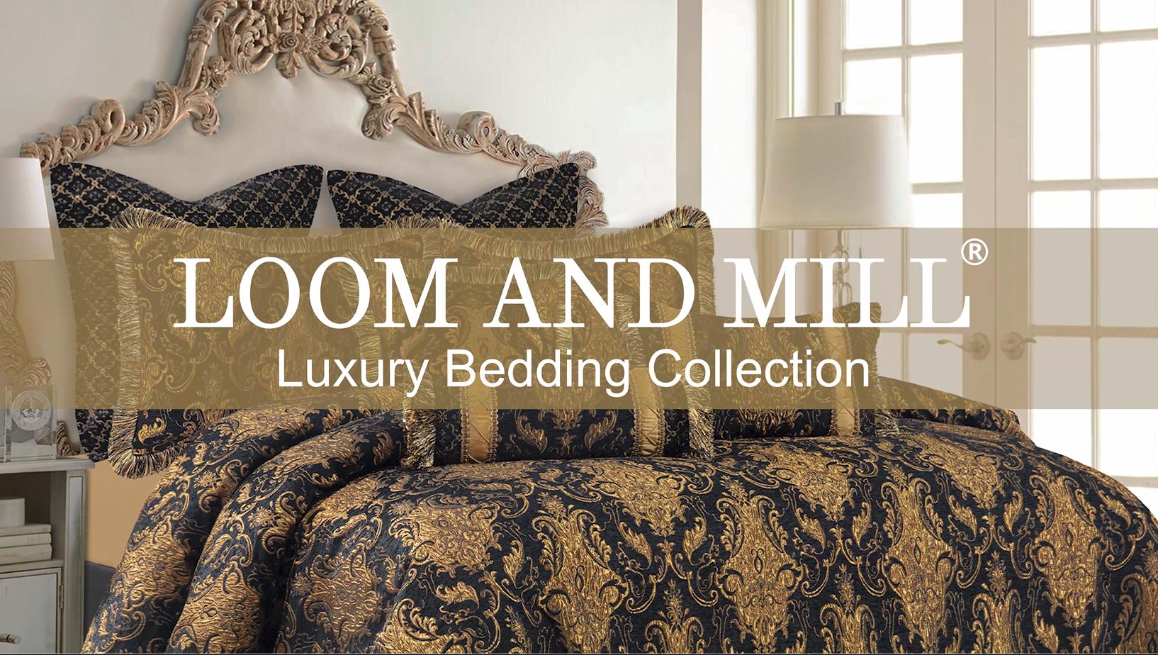 Amazon.com: Loom and Mill 9-Piece Jacquard Comforter Set, Luxury