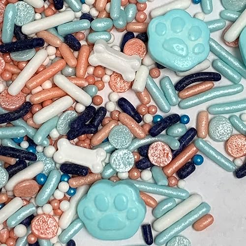 Miniatura 4 de COOL MOM SPRINKLES Blue Dog Paw Sprinkles (4 onzas)  Gránulos de cumpleaños con temática Bluey para decorar pasteles, cupcakes, galletas y postres