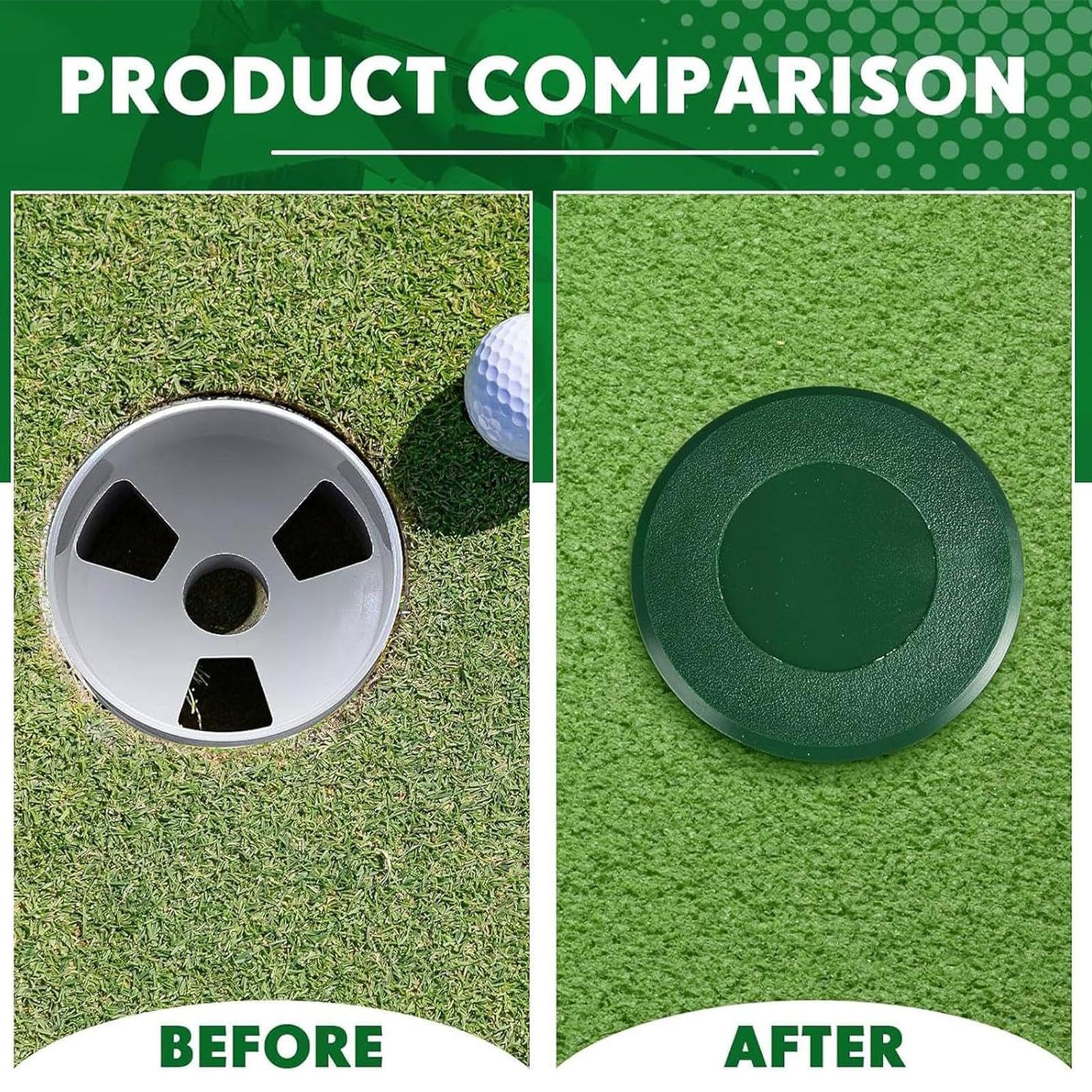 Juego De Vasos Para Hoyos De Golf: Accesorios De Ayuda Para Entrenamiento De Putting Green, Vasos De Inserción Duraderos Para Práctica En El Campo, Equipo Para Patio Trasero | Juego De Copas De Puttin