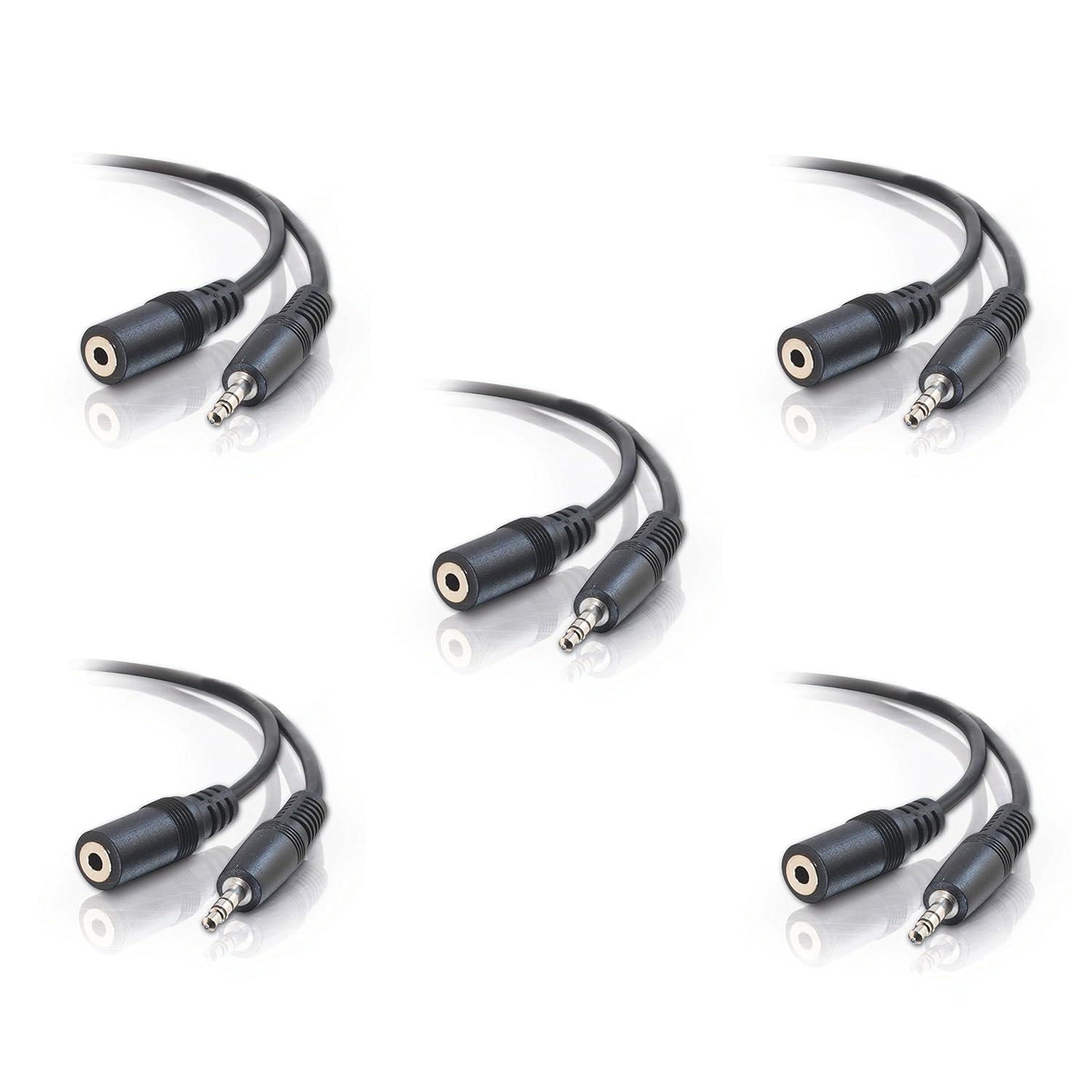 SaiTech IT (5 Pack) 3 Feet 3.5mm Male to Female Stereo