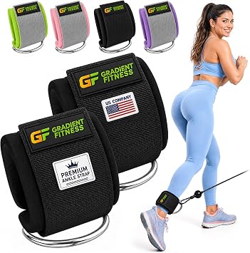 Ankle Straps for Cable Machines, Adjustable, 2 Pack