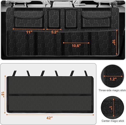 Miniatura 3 de Organizador de maletero de automóvil, organizador de asiento trasero de gran capacidad para SUV, camionesMPV (42 x 18 pulgadas), organizador de