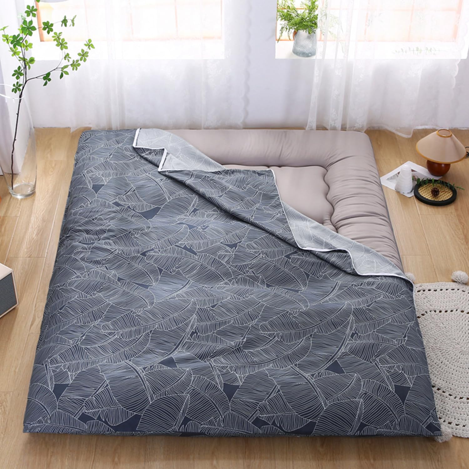LDLCYCN L,135x190cm, Futon Mattress Cover with Zipper Japanese Floor Mattress Cover Dustproof Mattress Protector Soft Mattress Cover Tatami Mattress Cover Futon Slipcover Comfortable