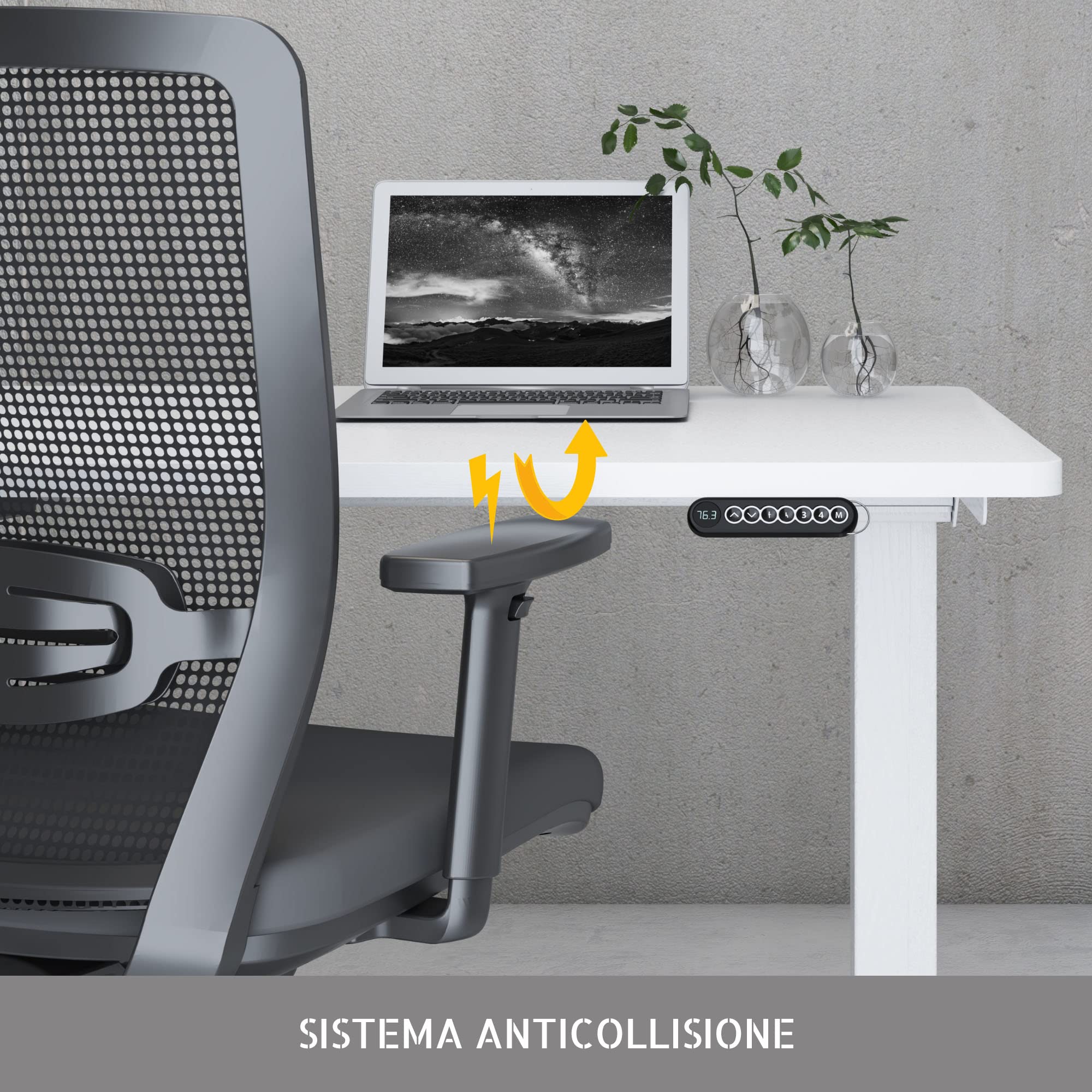 Telaio Scrivania Elettrica A 2 Stadi Con Doppio Motore, Regolabile In Altezza, Colore Bianco, Per Casa E Ufficio
