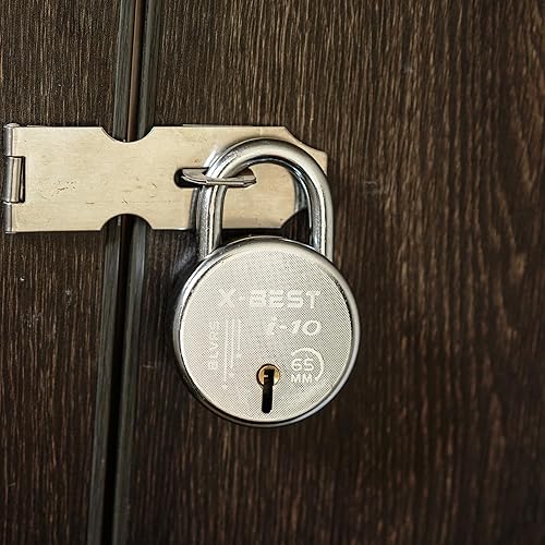 Miniatura 8 de Candados de alta seguridad serie de 2.559 in con llave igual con 3 llaves candado de grillete corto, paquete de 1 para exteriores e interiores