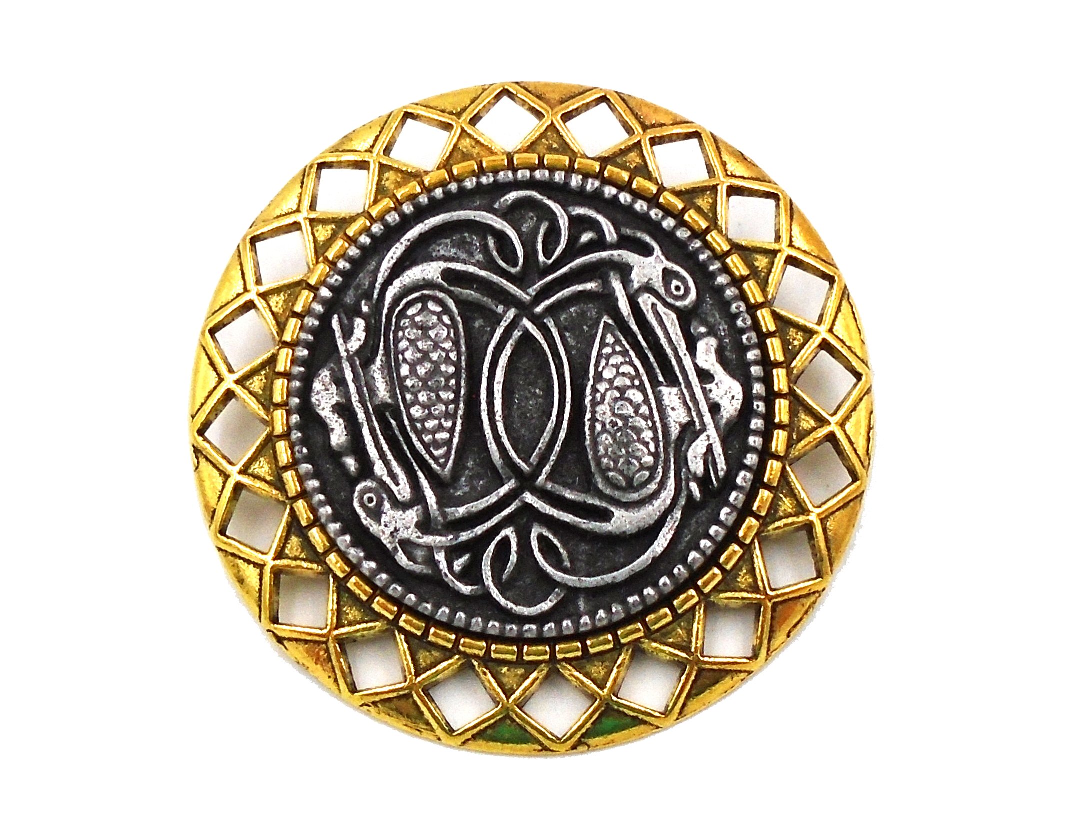 Irish Mullingar Pewter: Round Celtic Design Pin/Brooch…