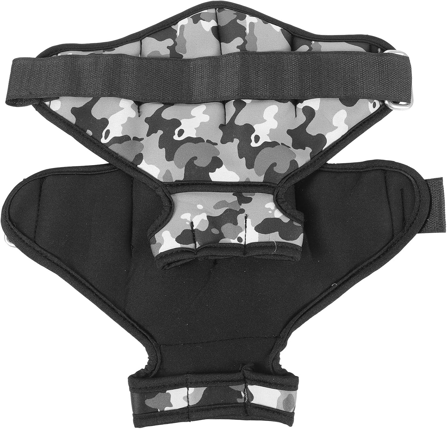 Adjustable Ankle and Wrist Weights 1kg Pair with Steel Plates, Camouflage Gray Fitness Leg and Arm Weights for Running, Strength Training, and Walking