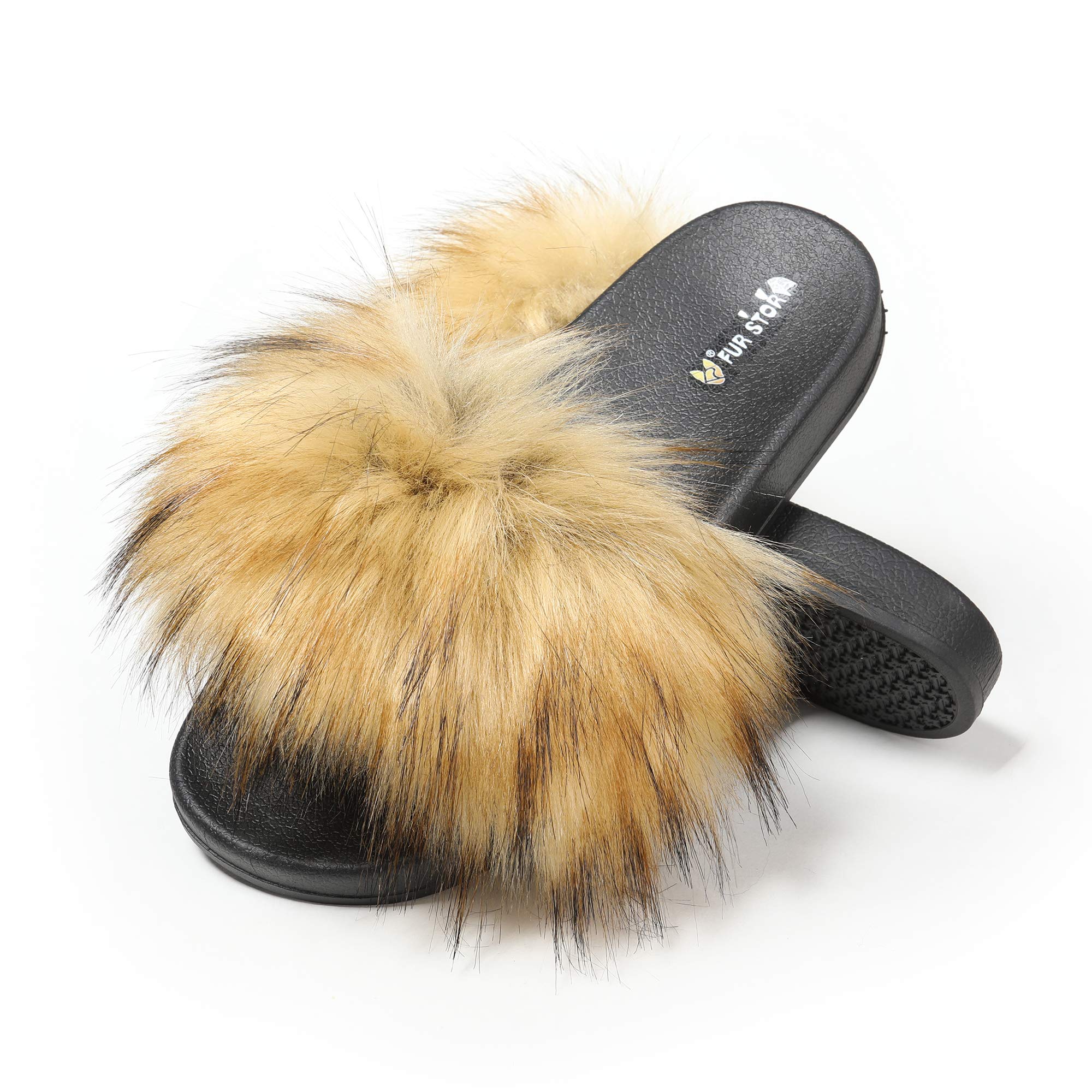 Faux Fur Sandals So Real Fur Slides Fur Storywomens Furry Slides