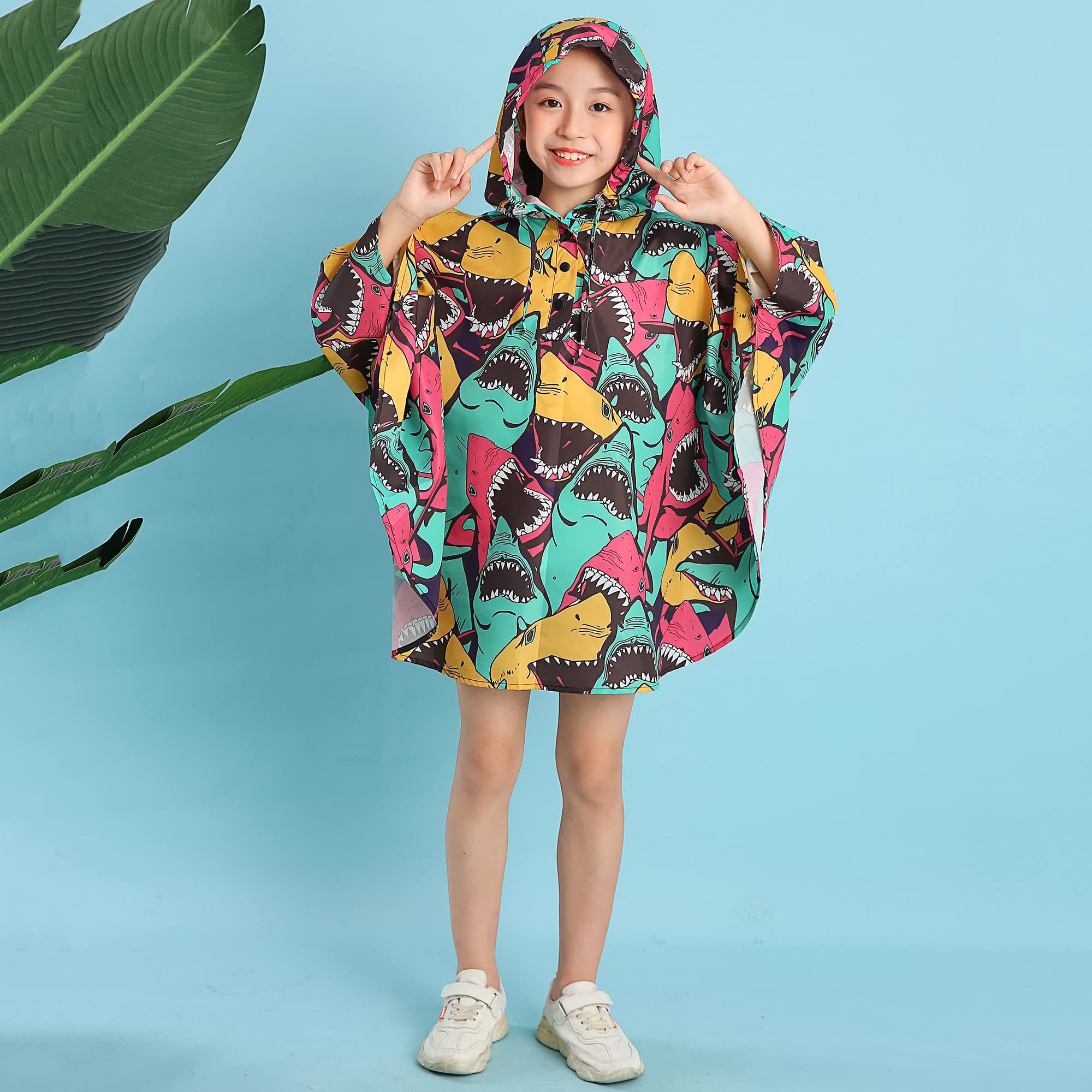 Bambini Impermeabile Giacca da Pioggia Poncho da Pioggia Bambina Incappucciato Riutilizzabile Cappotto di Pioggia Bello come Materiale e ha la Sua Sacca 1-12 anni