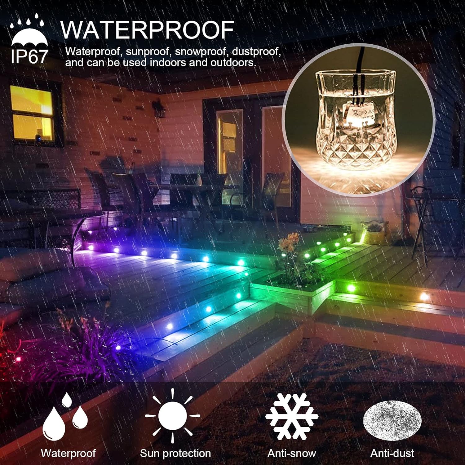 WIFI RGBW+IC Spots LED Encastrable Extérieur Lot de 30
