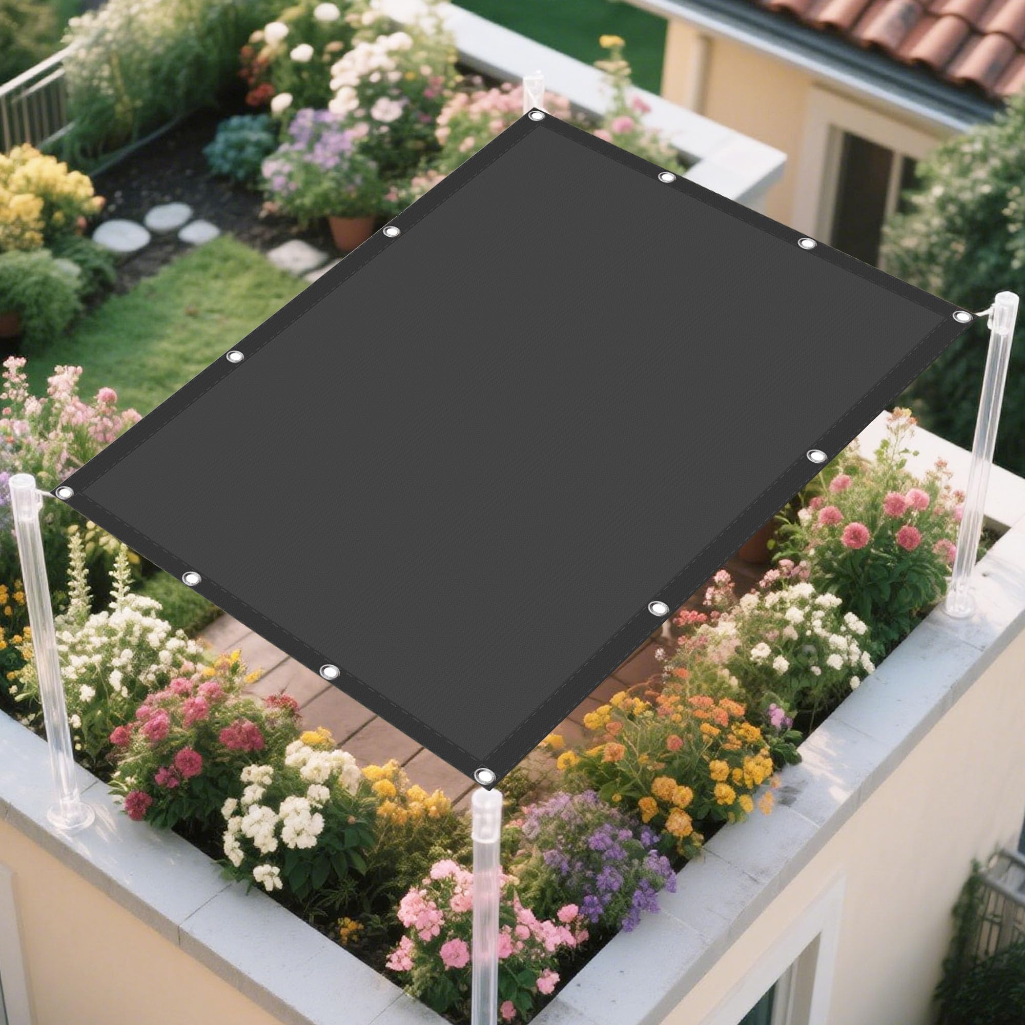Filet d'ombrage 2.2x9m imperméable bloquant 98% des UV pour serre et terrasse
