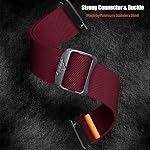 Compatible with Reebok Pulse Smartwatch Bands, Lamshaw Quick Release Stretchy Solo Loop Adjustable Nylon Replacement Straps Compatible with Reebok Pulse/Icon Smartwatch