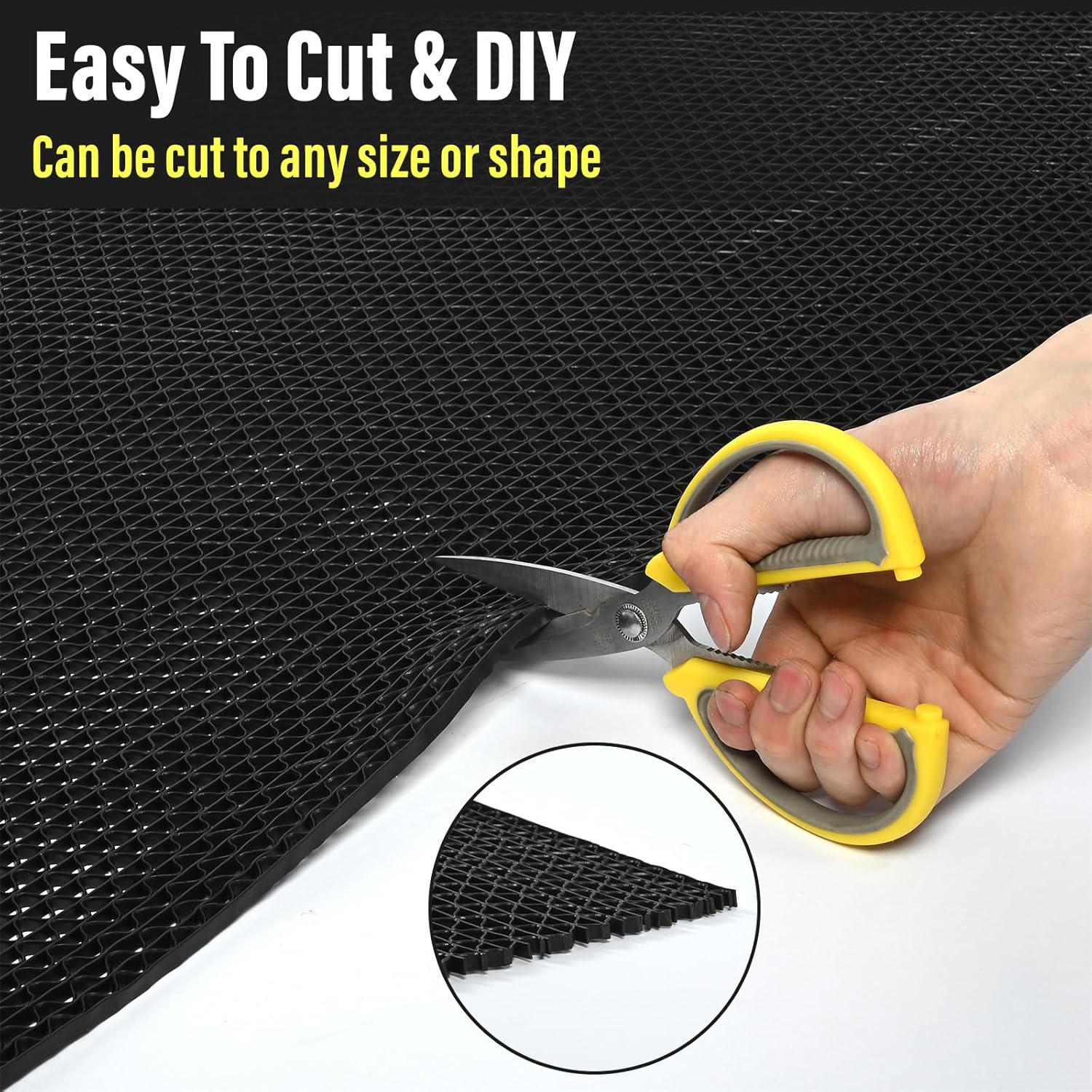 Commercial Drainage Mat PVC Swimming Pool Mat 3' x 16'5'' Mesh Hollow Doormat Roll 0.22'' Thick Drainage Non Slip Mat for Indoor Outdoor Wet Area Bathroom Garage Pool Deck