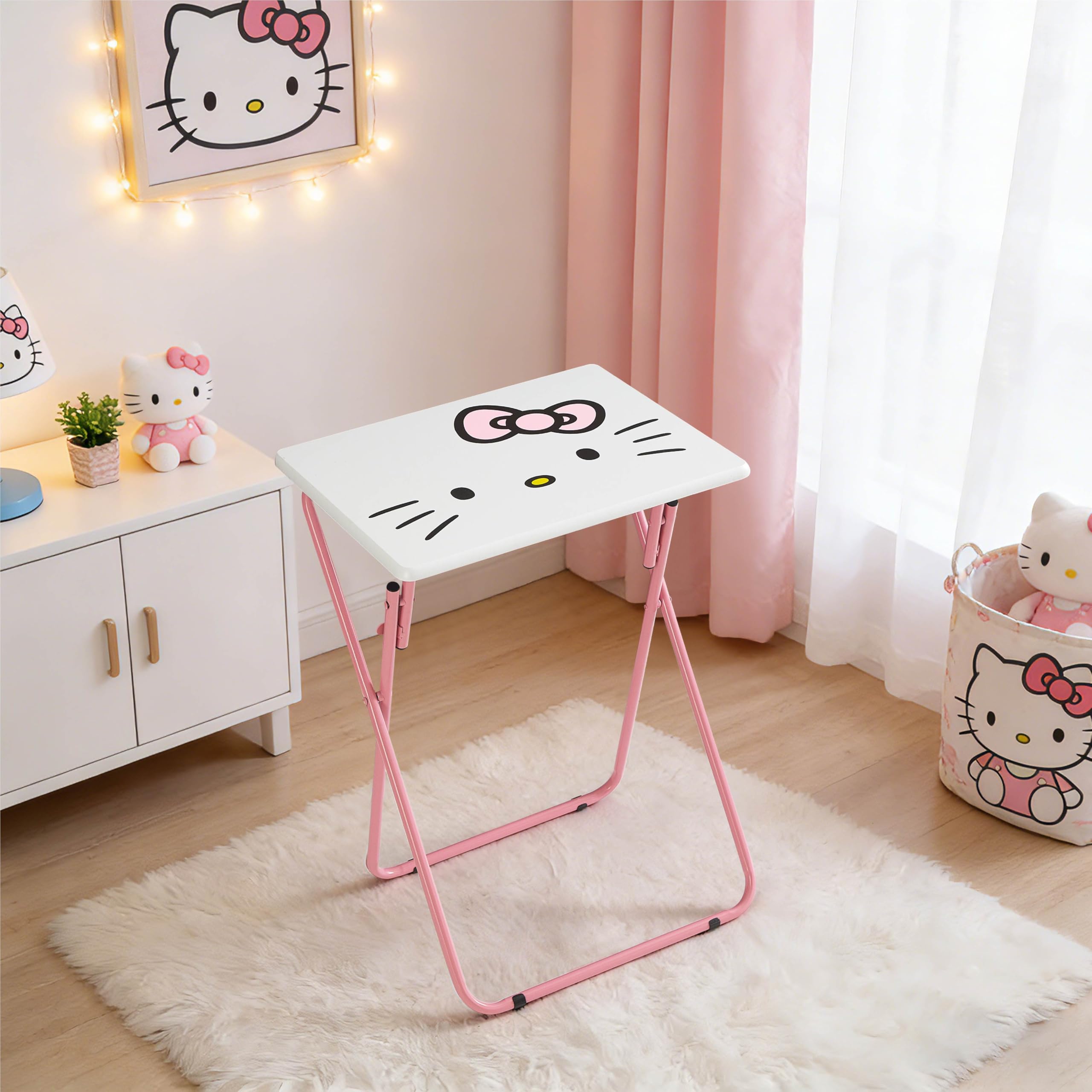 Hello Kitty サイドテーブル インテリア Amazon.com: Sanrio Hello Kitty Folding Tray Table,Portable Snack