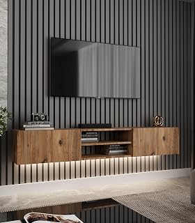 Volar TV Ünitesi Işıklı, Atlantik Çam, 180 cm, Modern