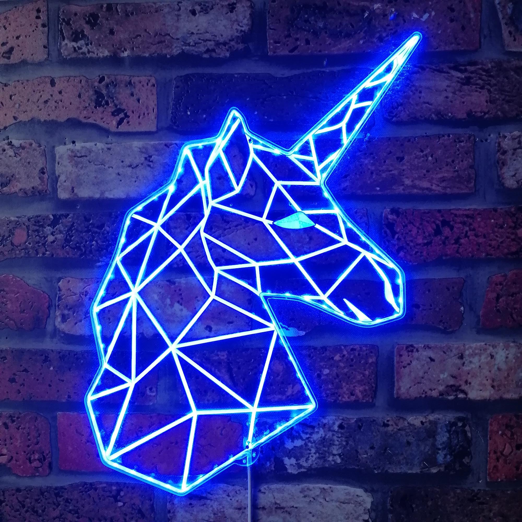 ADVPRO Unicorn Geometric RGB Dynamic Glam LED Sign - Cut-to-Edge Shape - Smart 3D Wall Decoration - Multicolor Dynamic Signage st06s66-fnd-i0293-c