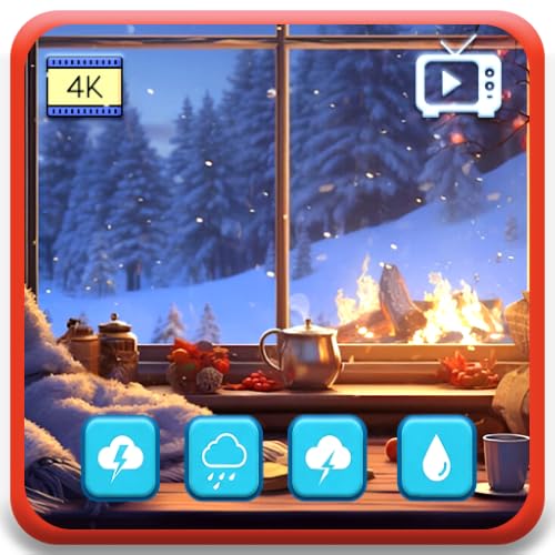 Peaceful Christmas Noel– Cozy Xmas Holiday Scenes with Relaxing Festive And Snowfall Ambience & Sleep Timer Fire TV Screensaver