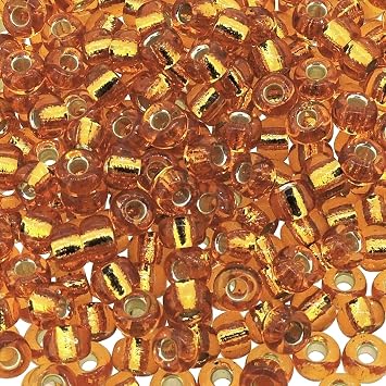 Miyuki Round Rocaille Seed Beads Size 6/0 20gm Silver Lined Topaz