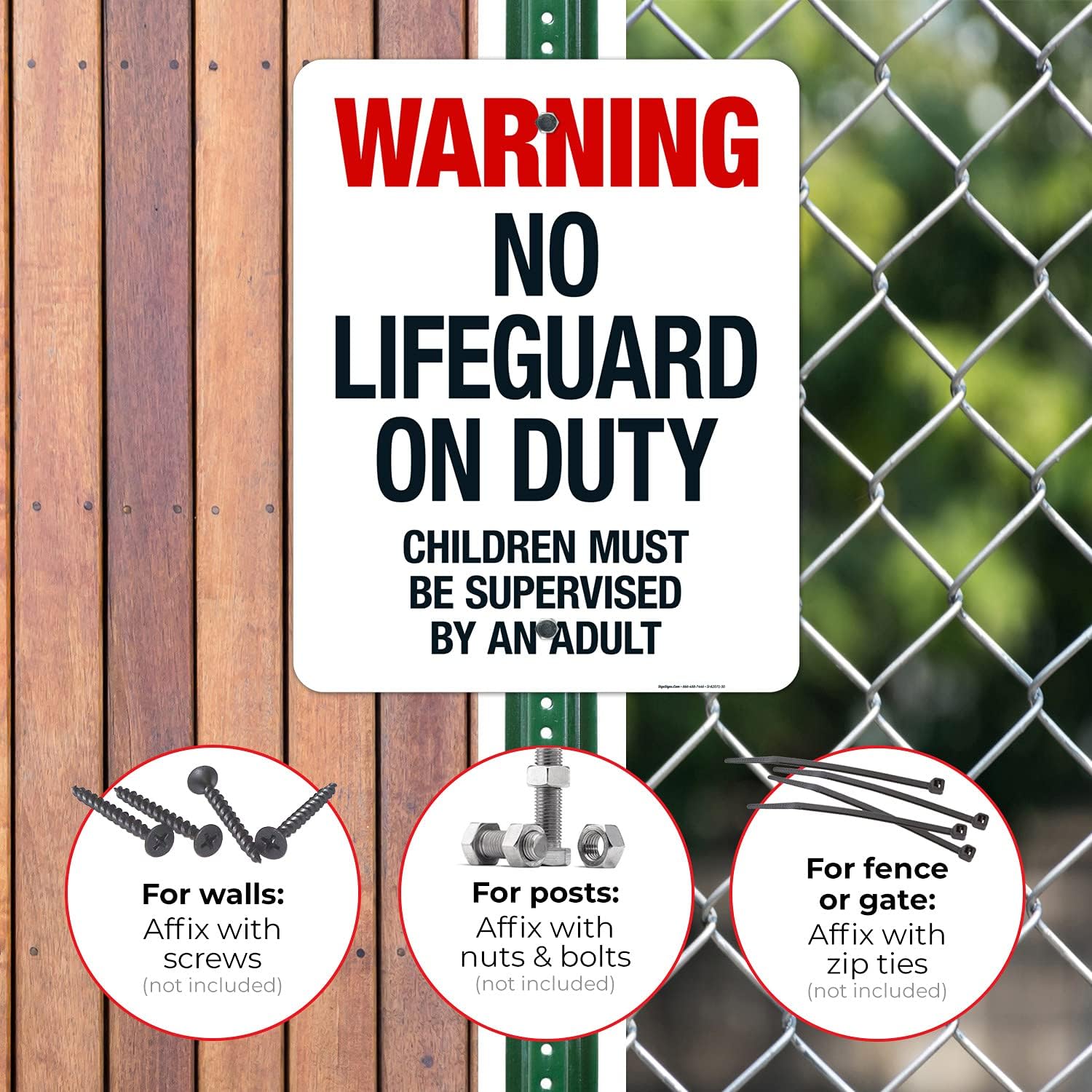 Maine Warning No Lifeguard On Duty Sign, Complies with State of Maine Pool Safety Code, 24x30 Inches, Rust Free .063 Aluminum, Fade Resistant, Made in USA