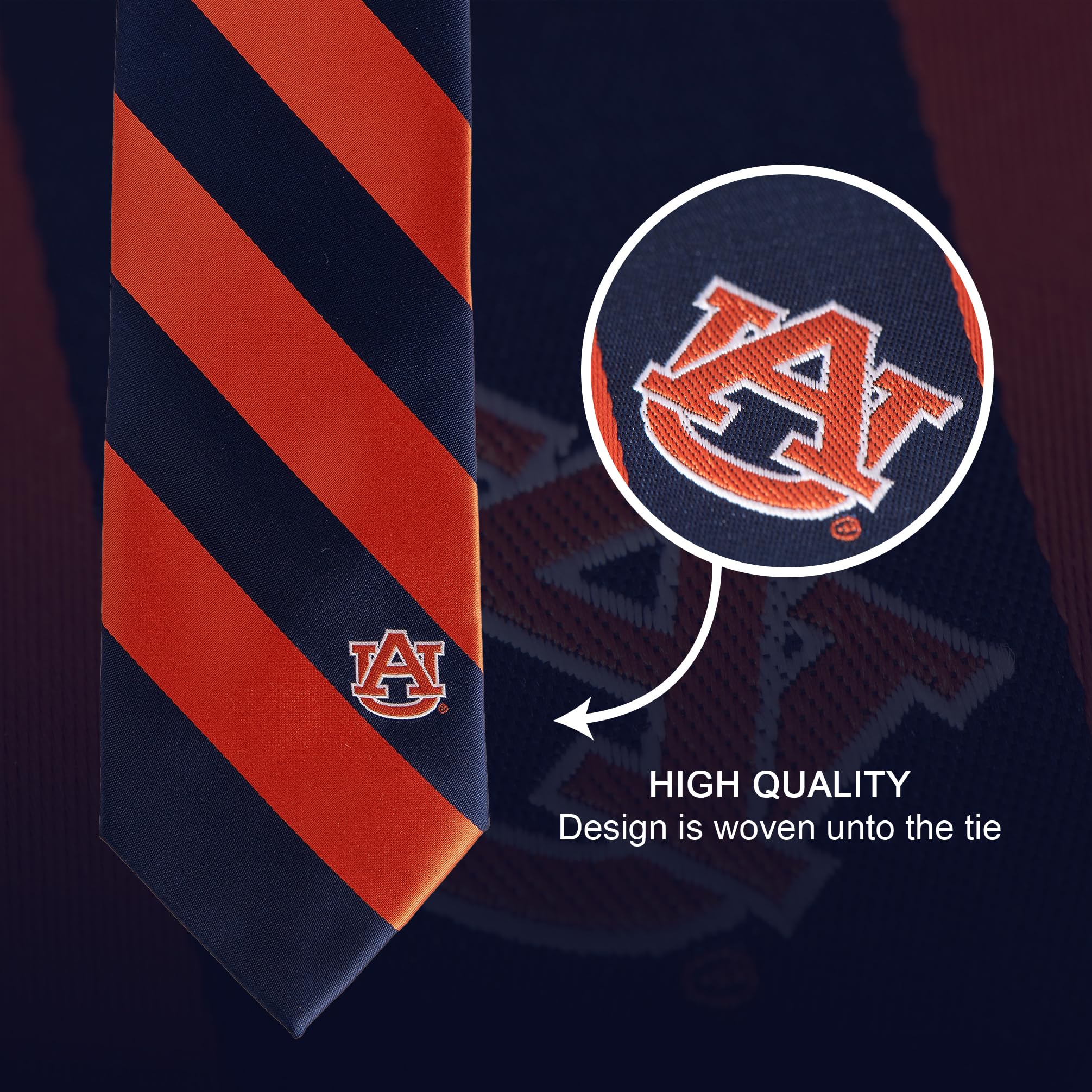 Desert Cactus Auburn University Tie Tigers War Eagle, 100% Polyester, with Logo
