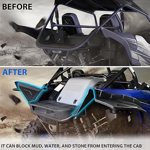 Miniatura 2 de Guardabarros traseros extendidos para Yamaha YXZ 1000, UTV Triangle Extra Rear Mud Guard Flaps Splash Fender kit para Yamaha YXZ 1000RSESSSS SESS