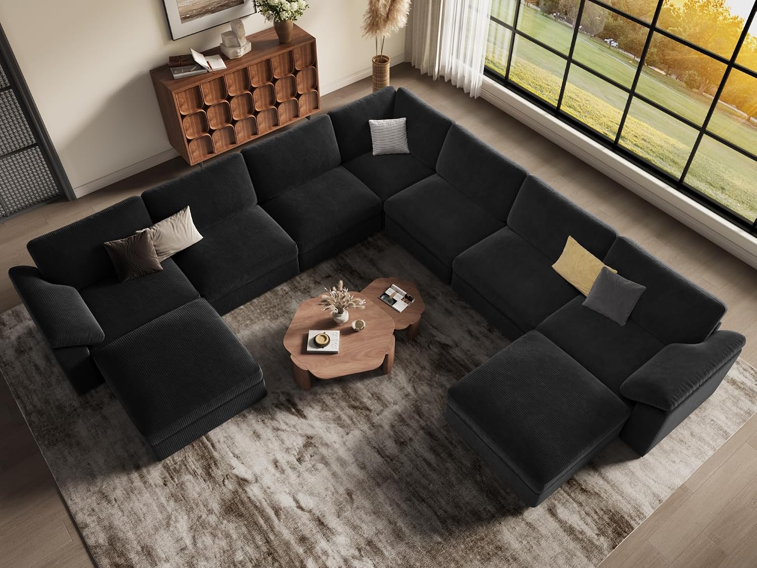 EASE MOOSE Oversized L Shaped Sectional Modular Sofa,Large U Shaped Sectional Couch Wide Deep Seat Modular Cloud Couch for Big Spaces Living Room
