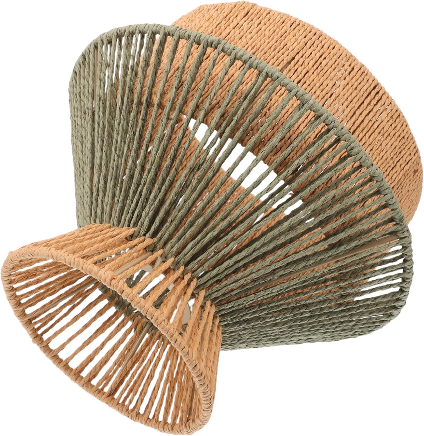 VOSAREA Handwoven Imitation Rattan Lampshade for Ceiling Lights Soft Illumination Pendant Light Cover Safe and Construction for Dining Room Decor