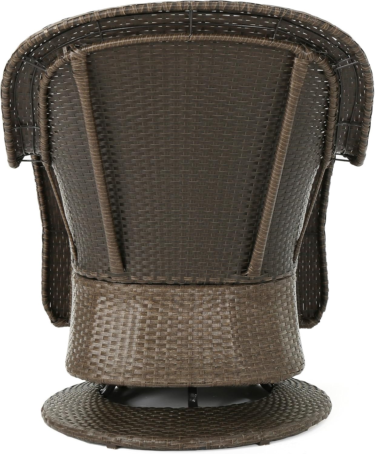 Christopher Knight Home Liam Outdoor Wicker Swivel Club Chairs with Water Resistant Cushions, 2-Pcs Set, Brown / Ceramic Grey