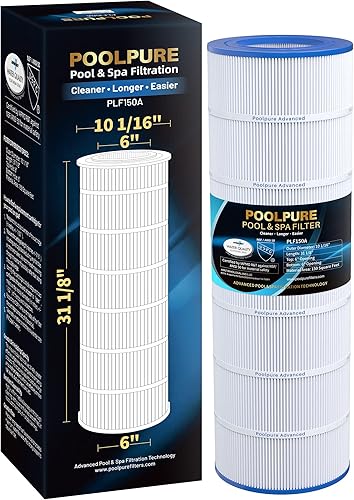 POOLPURE Filtro de piscina PLF150A reemplaza a Pentair CC150, CCRP150, PAP150, Ultral-C4, PP-C4, PP-C4-M, Unicel C-9415, R173216, 59054300, Filbur