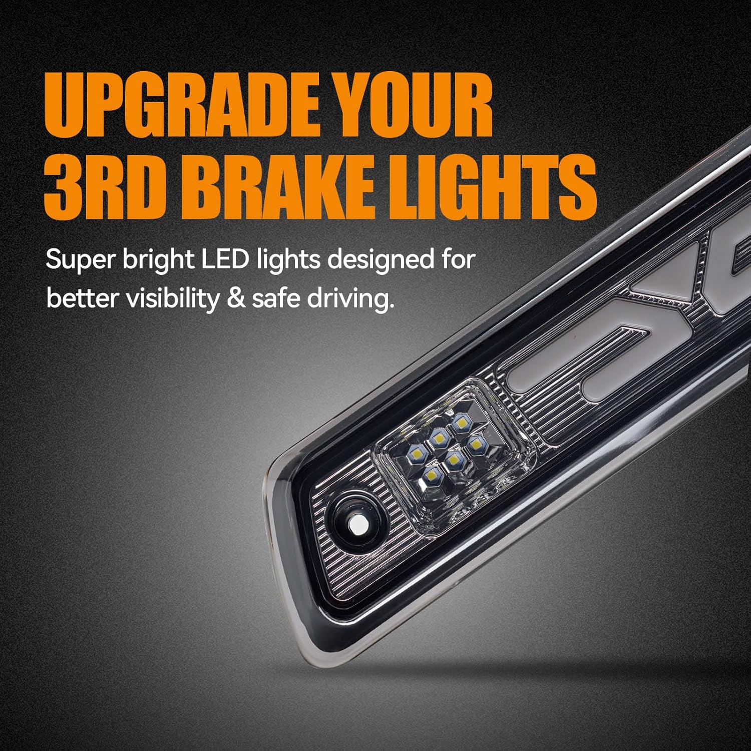 Third 3rd Brake Light, LED High Mount Stop Light for 2009-2014 Ford F150, 10-14 Lincoln Mark LT, Rear Center Cab Roof Tail Cargo Lamp, DOES NOT FIT SVT Raptor & Models with Hill Descent Control