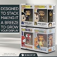 Vista 3 de Funko Pop Protector – vitrina de acrílico – Diseño apilable resistente – Estuche de 0.157 in para figuras de vinilo de 4 pulgadas – Base negra