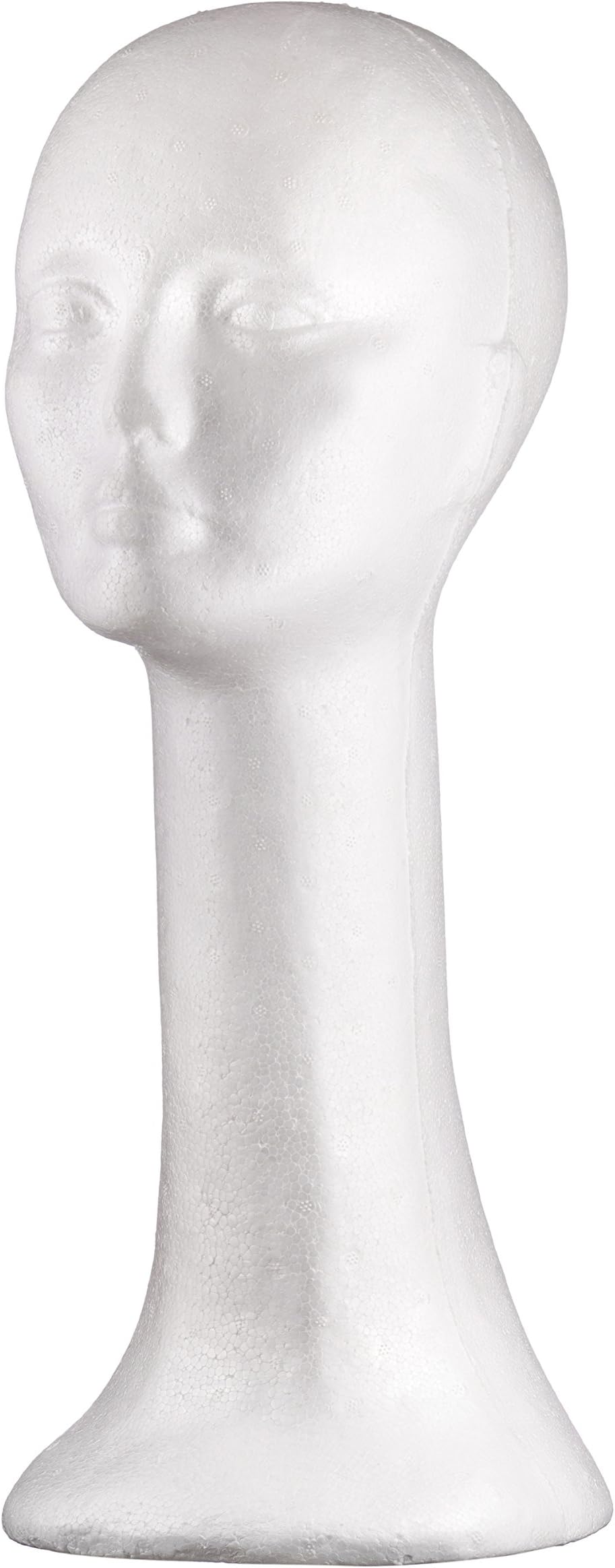 Dini Wigs Styrofoam Display Mannequin Head 19 Inch For Wigs, Hair Pieces, Hats and Accessories (Single)